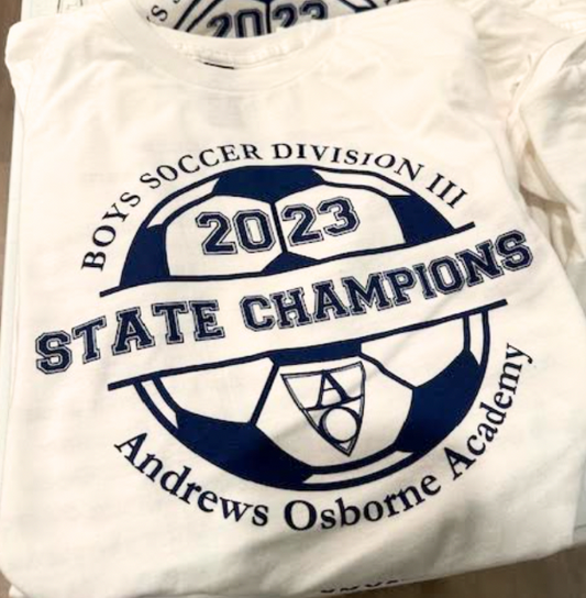 2023 State Champions Boys Soccer White T-Shirt