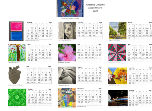 AOA 2024 Calendar Annual Art Calendar